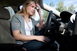 Woman with head injury