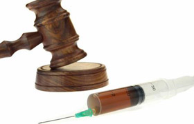 gavel and syringe